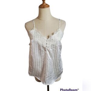 Abercrombie & Fitch Satin Pinstripe & Lace Camisole